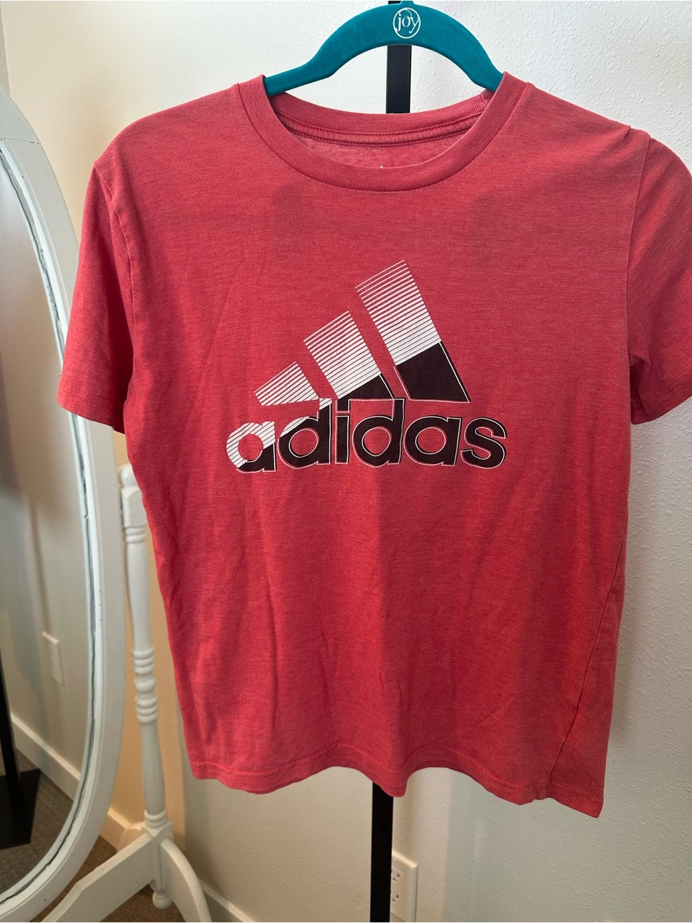 adidas Red Graphic Logo Short Sleeve Tee